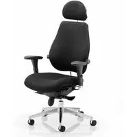 Chiro Plus Ergonomic Office Chair with Headrest - Black, Fabric