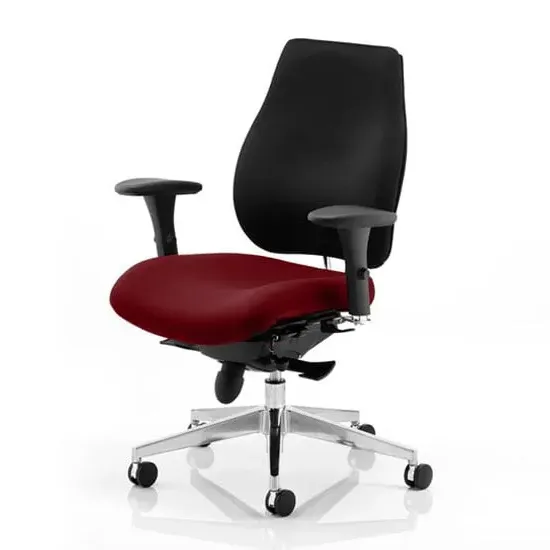 Chiro Plus Office Chair with Arms - Black, Ginseng Chilli