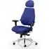 Chiro Plus Ultimate Headrest Office Chair with Arms - Blue, Fabric