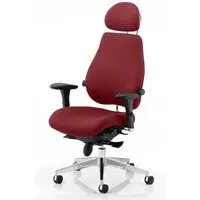 Chiro Plus Ultimate Office Chair with Headrest - Red, Fabric