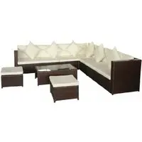 Choctaw Garden Lounger Set with Coffee Table - Brown