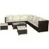 Choctaw Garden Lounger Set with Coffee Table - Brown