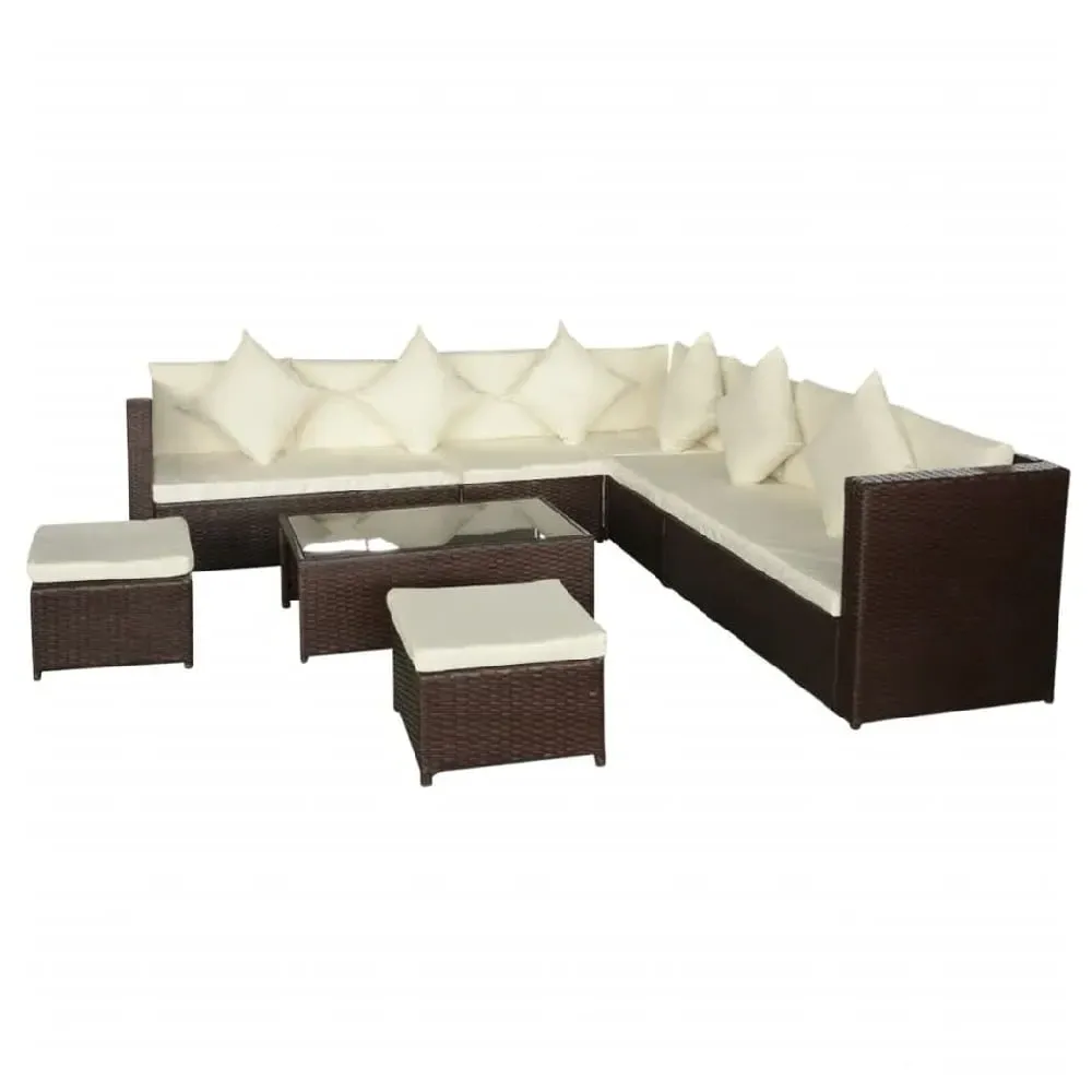 Choctaw Garden Lounger Set with Coffee Table - Brown