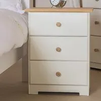 Chorley Bedside Cabinet with 3 Drawers - White, Oak
