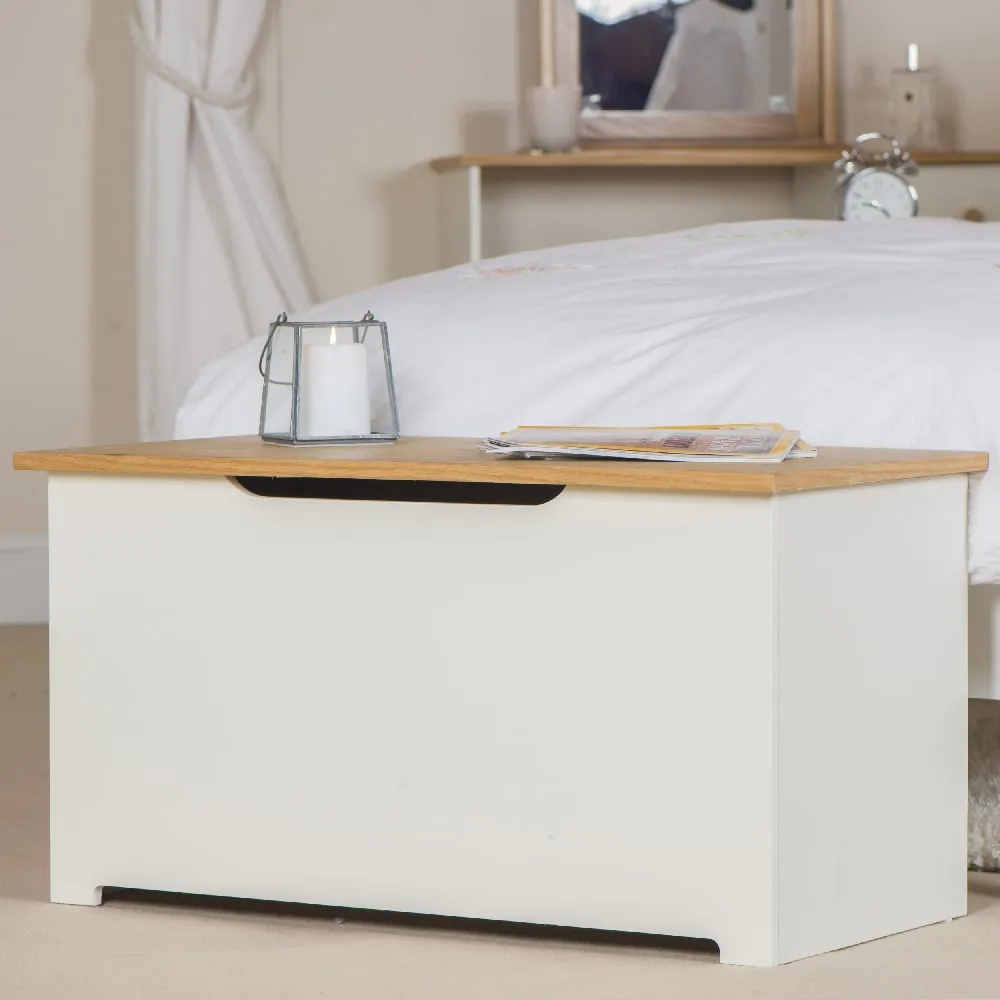 Chorley Blanket Box - White, Oak