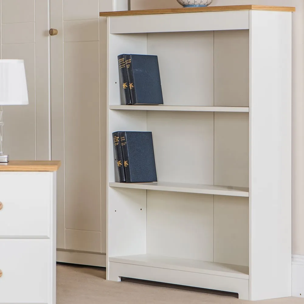 Chorley Bookcase with 3 Shelves - White, Oak