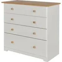 Chorley Chest of 4 Drawers - White, Oak