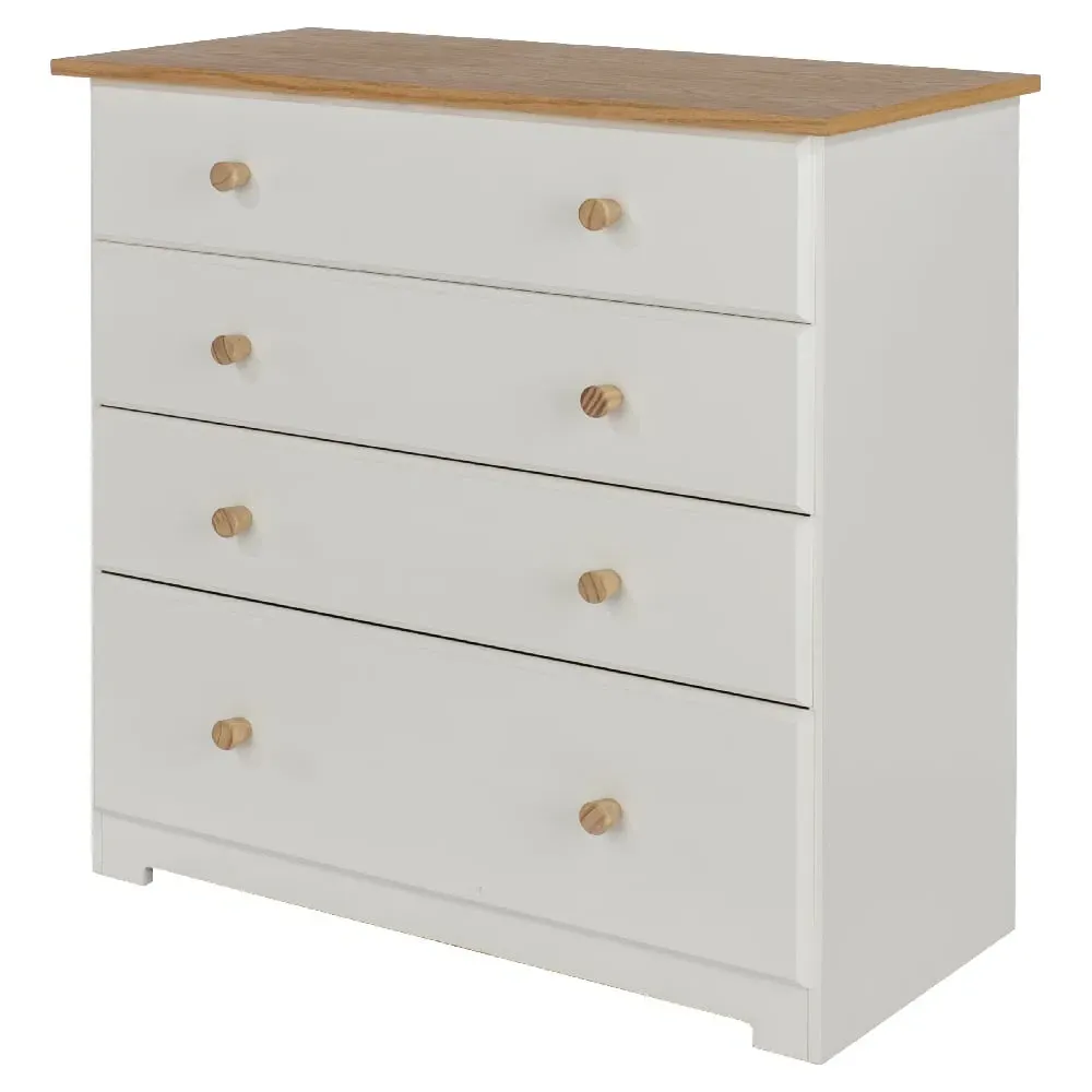 Chorley Chest of 4 Drawers - White, Oak