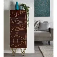 Chort Chest of Drawers with 5 Drawers - Dark Walnut, Mango Wood