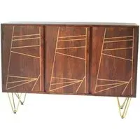 Chort Large Sideboard with 3 Doors - Dark Walnut, Mango Wood