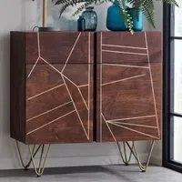 Chort Medium Sideboard with 2 Doors - Dark Walnut, Mango Wood
