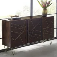 Chort Sideboard with 2 Doors 3 Drawers - Dark Walnut, Mango Wood