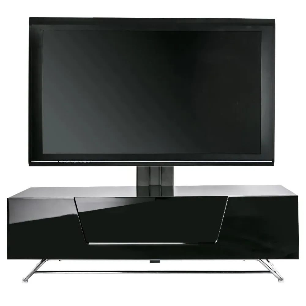 Chroma Large TV Stand with Bracket - Black, High Gloss