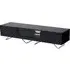 Chroma Large TV Stand with Flip Glass Door - Black, High Gloss