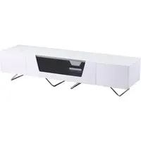 Chroma Large TV Stand with Steel Frame - White, High Gloss