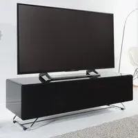 Chroma Medium TV Stand with Steel Frame - Black, High Gloss