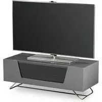 Chroma Small TV Stand with Steel Frame - Black, High Gloss