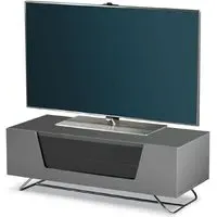 Chroma Small TV Stand with Steel Frame - Grey, High Gloss