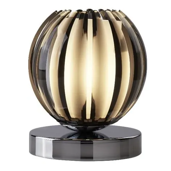 Chrome Touch Table Lamp - Smokey Acrylic, Frosted Glass image