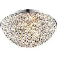 Chryla 3 Light Flush Ceiling Light with Crystals - Chrome