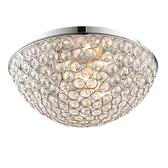Chryla 3 Light Flush Ceiling Light with Crystals - Chrome