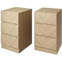 Ciana Bedside Cabinets Pair - Euro Oak