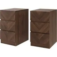 Ciana Bedside Cabinets Pair - Walnut