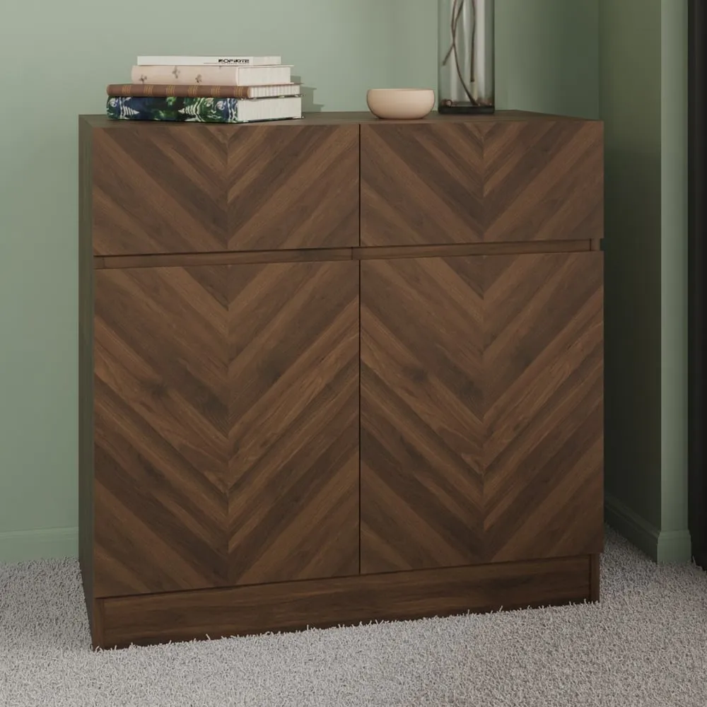 Ciana Sideboard with 2 Doors 2 Drawers - Walnut