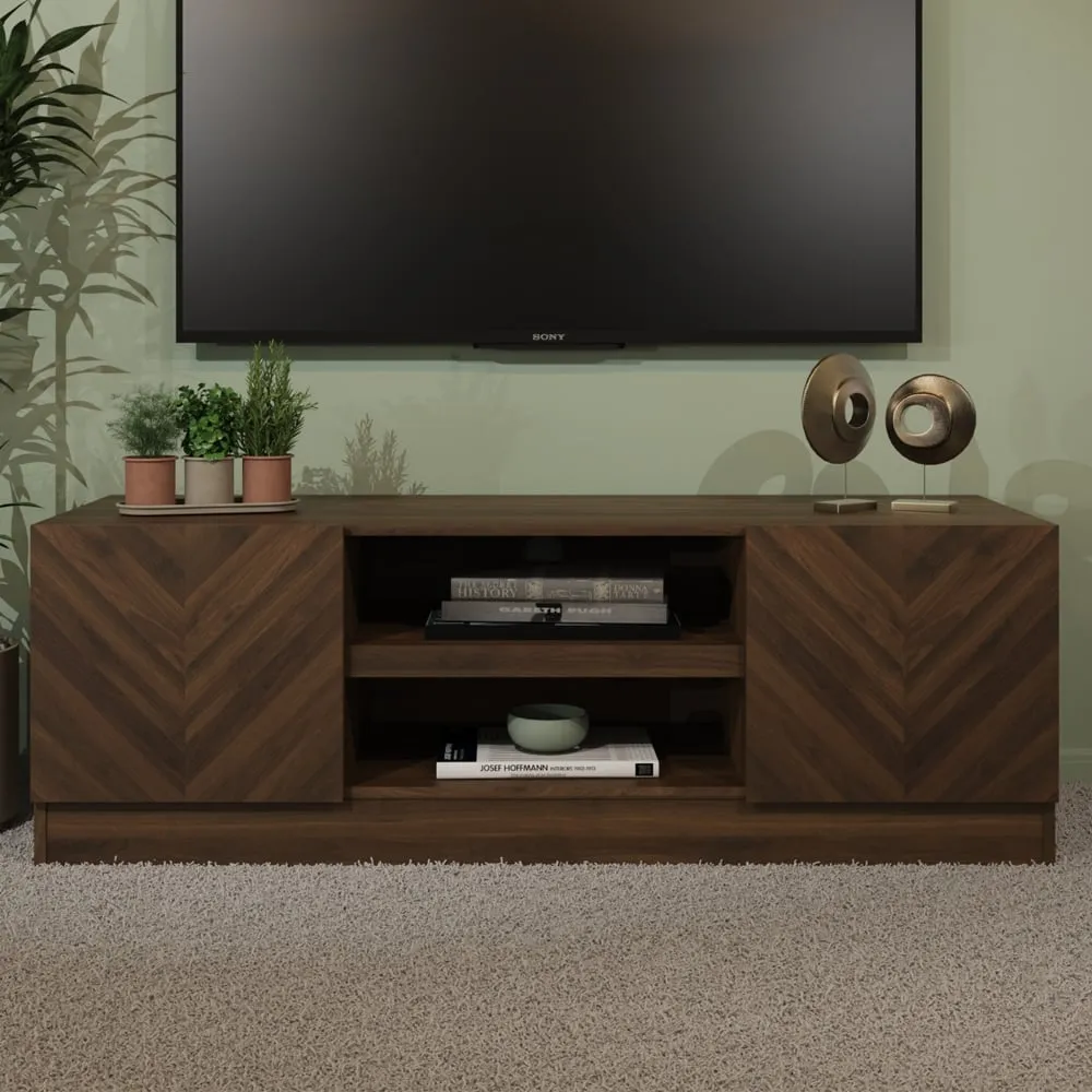 Ciana TV Stand with 2 Doors - Walnut