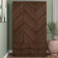 Ciana Wardrobe with 3 Doors 4 Drawers - Walnut