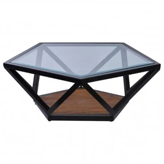 Ciao Pentagon Coffee Table - Clear, Glass