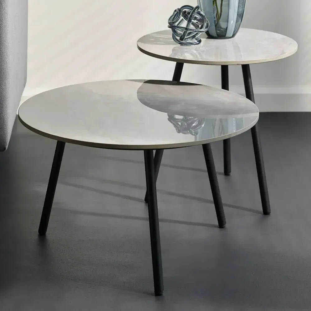 Cicero Nesting Side Tables - Grey, Sintered Stone image