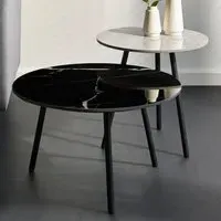 Cicero Nesting Side Tables - White, Sintered Stone