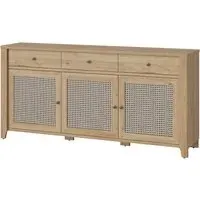 Cicero Wooden Sideboard with 3 Doors 3 Drawers - Oak