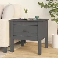 Ciella Side Table with Drawer - Grey, Pine Wood