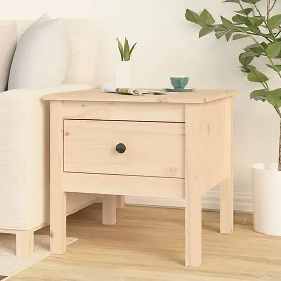 Ciella Side Table with Drawer - Natural, Pine Wood