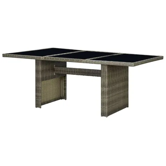 Cielo Garden Glass Top Dining Table - Brown, Poly Rattan