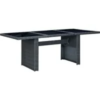Cielo Garden Glass Top Dining Table - Dark Grey, PE Rattan alternate view