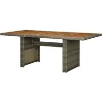 Cielo Garden Wooden Dining Table - Brown, Poly Rattan