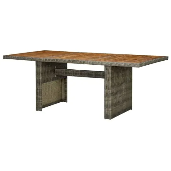 Cielo Garden Wooden Dining Table - Brown, Poly Rattan
