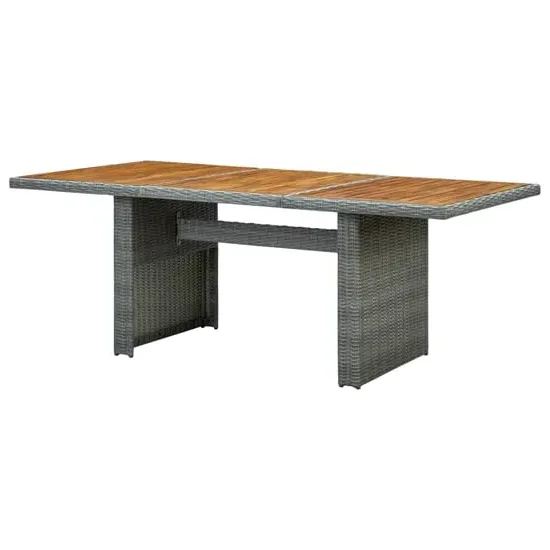 Cielo Garden Wooden Dining Table - Light Grey, Poly Rattan image