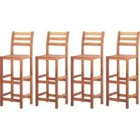 Cienna Set of 4 Bar Chairs - Natural, Solid Acacia Wood alternate view