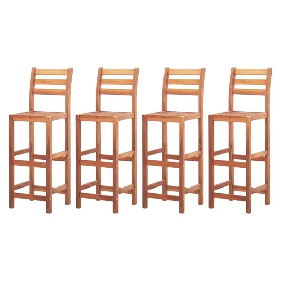 Cienna Set of 4 Bar Chairs - Natural, Solid Acacia Wood product