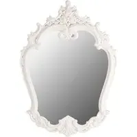 Cikroya Rose Crest Wall Mirror - Antique White
