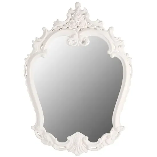 Cikroya Rose Crest Wall Mirror - Antique White image