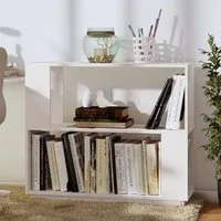 Ciniod Bookcase and Room Divider - White, Pinewood