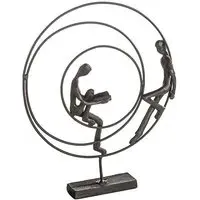 Circles Iron Design Sculpture - Burnished Bronze