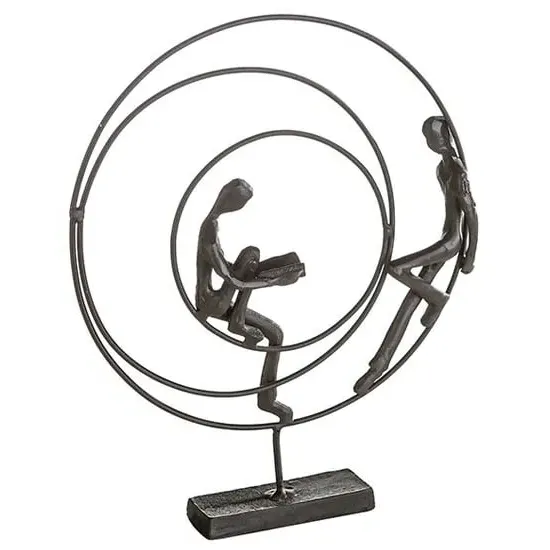 Circles Iron Design Sculpture - Burnished Bronze