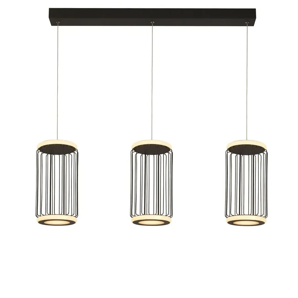 Circolo LED 3 Light Bar Pendant Light - Black, Metal