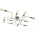 Circuit 10 Light Ceiling Flush Light - Satin Silver, Glass